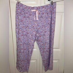 Lands' End Purple Floral Pajama Pants with Pink Accent size 3X NWOT